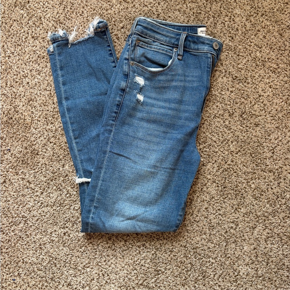 Abercrombie & Fitch Distressed Blue Skinny Jeans